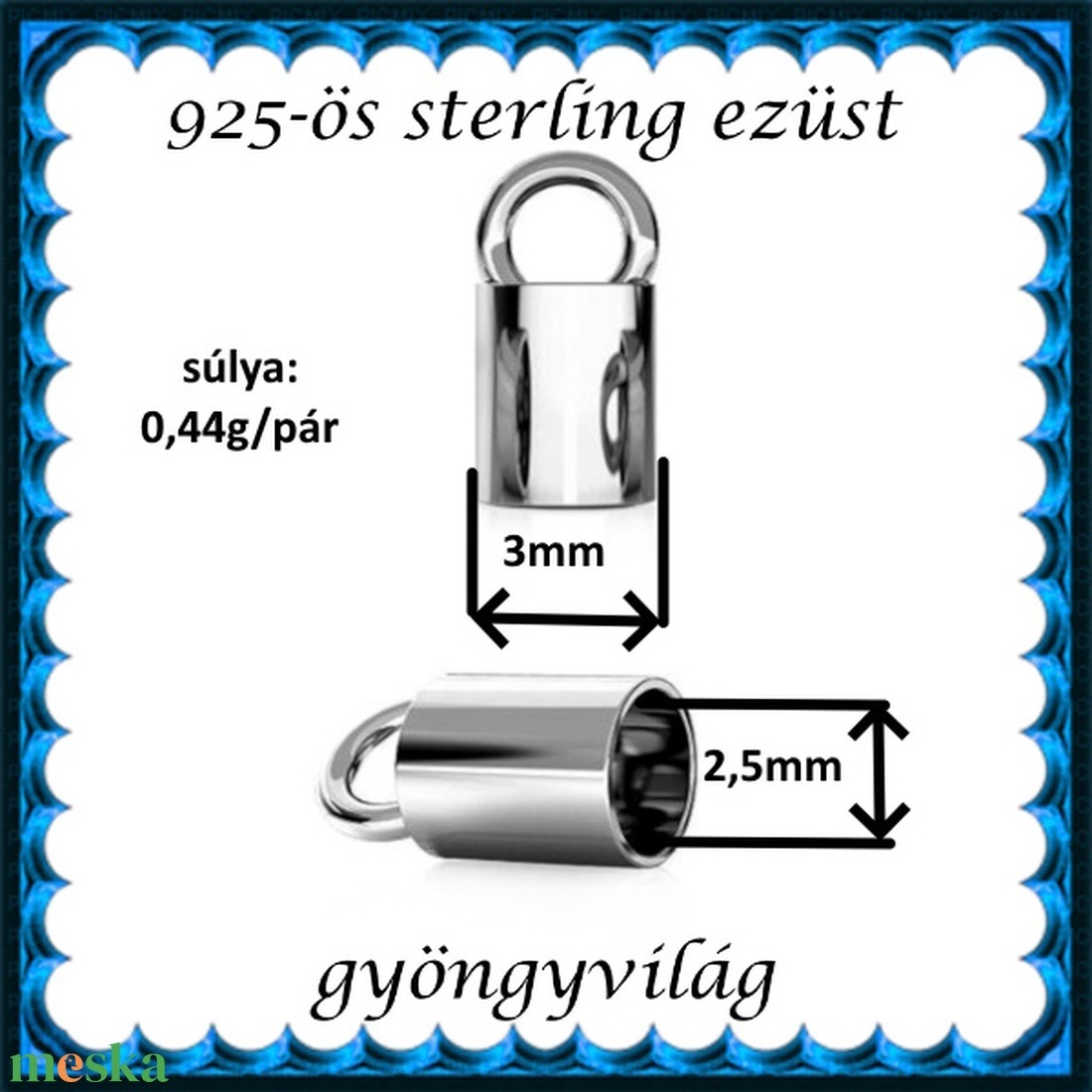 925-ös ezüst lánckapocsvég ELK V 14-2,5 - kellékek & szerszámok - gyöngyfűzés kellékek - egyéb alkatrész - Meska.hu 925-ös ezüst lánckapocsvég ELK V 14-2,5 - kellékek & szerszámok - gyöngyfűzés kellékek - egyéb alkatrész - Meska.hu