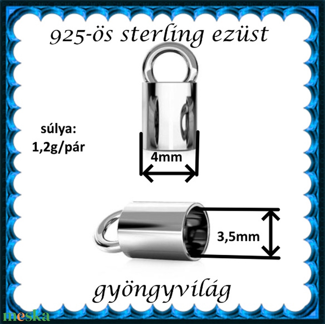925-ös ezüst lánckapocsvég ELK V 14-3,5 - kellékek & szerszámok - gyöngyfűzés kellékek - egyéb alkatrész - Meska.hu 925-ös ezüst lánckapocsvég ELK V 14-3,5 - kellékek & szerszámok - gyöngyfűzés kellékek - egyéb alkatrész - Meska.hu