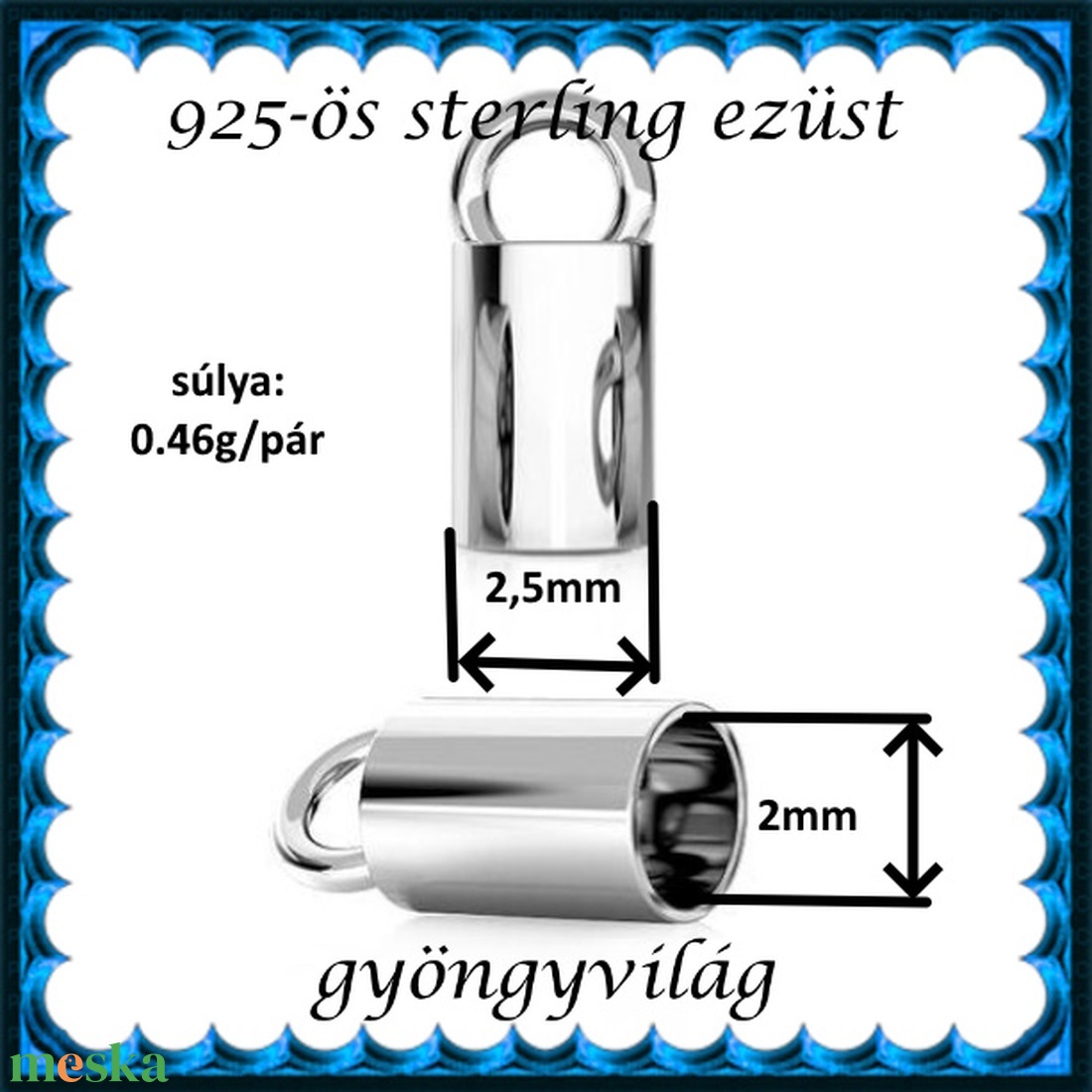 925-ös ezüst lánckapocsvég ELK V 14-2 - kellékek & szerszámok - gyöngyfűzés kellékek - egyéb alkatrész - Meska.hu 925-ös ezüst lánckapocsvég ELK V 14-2 - kellékek & szerszámok - gyöngyfűzés kellékek - egyéb alkatrész - Meska.hu