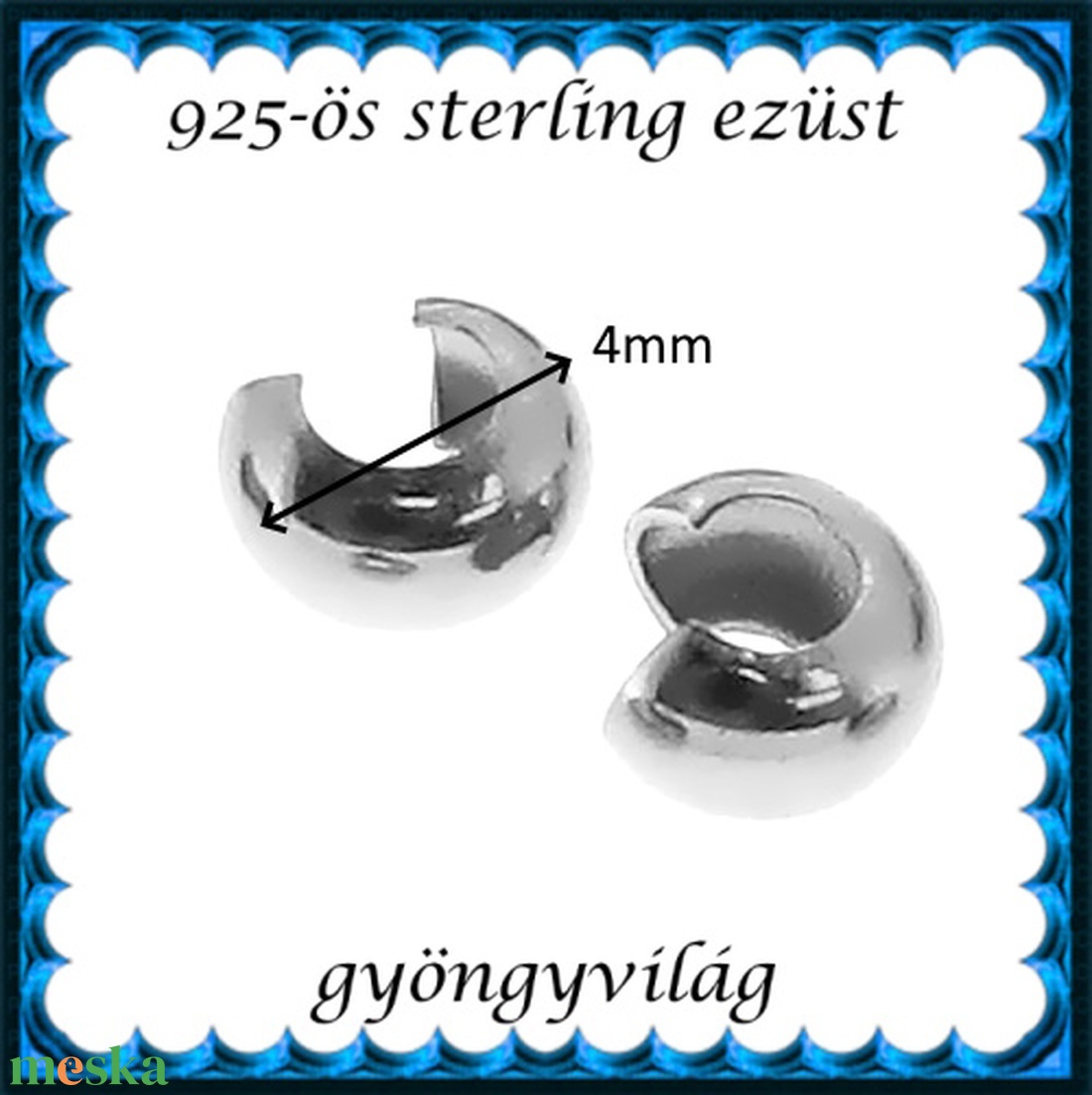 925-ös sterling ezüst ékszerkellék: csomótakaró ECST 01-4e - kellékek & szerszámok - gyöngyfűzés kellékek - egyéb alkatrész - Meska.hu 925-ös sterling ezüst ékszerkellék: csomótakaró ECST 01-4e - kellékek & szerszámok - gyöngyfűzés kellékek - egyéb alkatrész - Meska.hu
