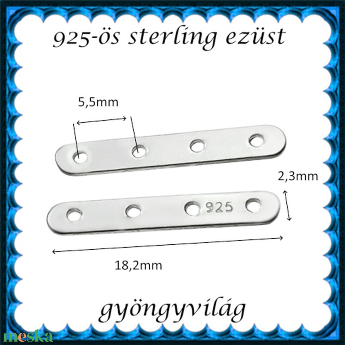 925-ös sterling ezüst ékszerkellék: távtartó ETT 02-4-1 1db/csomag - kellékek & szerszámok - gyöngyfűzés kellékek - egyéb alkatrész - Meska.hu 925-ös sterling ezüst ékszerkellék: távtartó ETT 02-4-1 1db/csomag - kellékek & szerszámok - gyöngyfűzés kellékek - egyéb alkatrész - Meska.hu