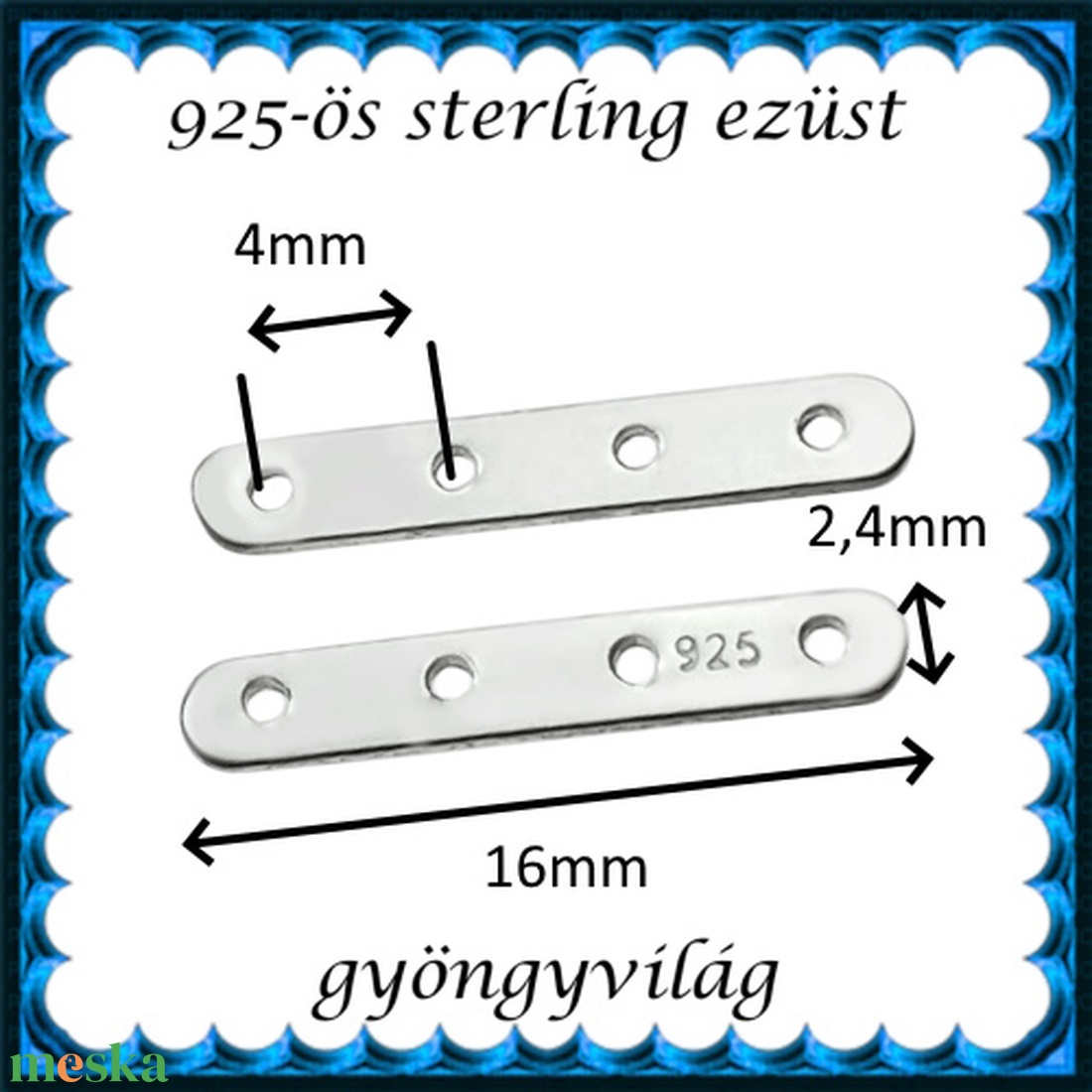 925-ös sterling ezüst ékszerkellék: távtartó ETT 02-4-2 1db/csomag - kellékek & szerszámok - gyöngyfűzés kellékek - egyéb alkatrész - Meska.hu 925-ös sterling ezüst ékszerkellék: távtartó ETT 02-4-2 1db/csomag - kellékek & szerszámok - gyöngyfűzés kellékek - egyéb alkatrész - Meska.hu