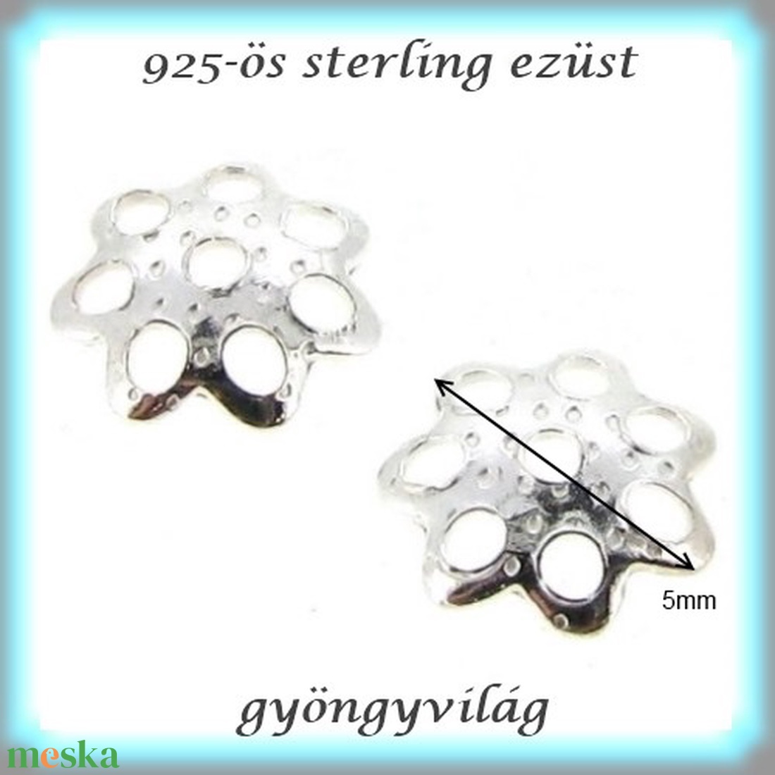 925-ös sterling ezüst ékszerkellék: gyöngykupak EGYK 19 2db/csomag - kellékek & szerszámok - gyöngyfűzés kellékek - gyöngykupak - Meska.hu 925-ös sterling ezüst ékszerkellék: gyöngykupak EGYK 19 2db/csomag - kellékek & szerszámok - gyöngyfűzés kellékek - gyöngykupak - Meska.hu