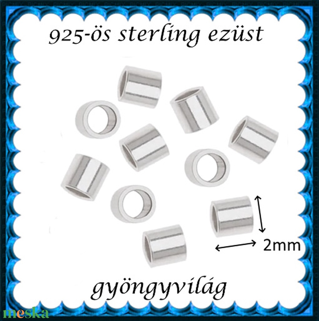 925-ös sterling ezüst ékszerkellék: köztes / gyöngy / dísz EKÖ 19 2x2mm - kellékek & szerszámok - gyöngyfűzés kellékek - egyéb alkatrész - Meska.hu 925-ös sterling ezüst ékszerkellék: köztes / gyöngy / dísz EKÖ 19 2x2mm - kellékek & szerszámok - gyöngyfűzés kellékek - egyéb alkatrész - Meska.hu