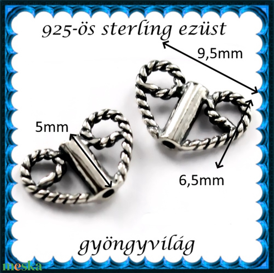 925-ös sterling ezüst ékszerkellék: köztes / gyöngy / dísz EKÖ 31 2db/csomag - kellékek & szerszámok - gyöngyfűzés kellékek - fém köztesek - Meska.hu 925-ös sterling ezüst ékszerkellék: köztes / gyöngy / dísz EKÖ 31 2db/csomag - kellékek & szerszámok - gyöngyfűzés kellékek - fém köztesek - Meska.hu