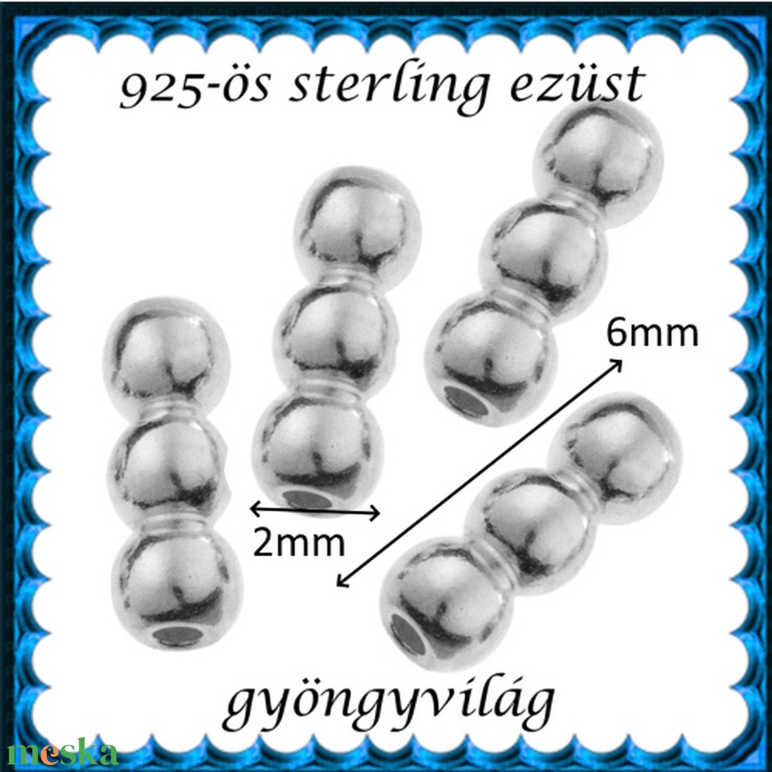 925-ös sterling ezüst ékszerkellék: köztes / gyöngy / dísz EKÖ 56 4db/cs - kellékek & szerszámok - gyöngyfűzés kellékek - fém köztesek - Meska.hu 925-ös sterling ezüst ékszerkellék: köztes / gyöngy / dísz EKÖ 56 4db/cs - kellékek & szerszámok - gyöngyfűzés kellékek - fém köztesek - Meska.hu