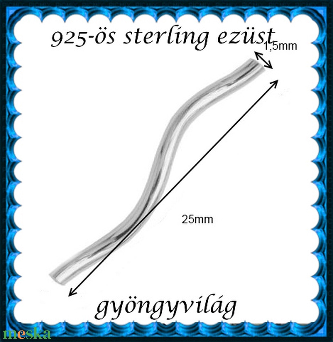 925-ös sterling ezüst ékszerkellék: köztes / gyöngy / dísz  EKÖ 63 - kellékek & szerszámok - gyöngyfűzés kellékek - fém köztesek - Meska.hu