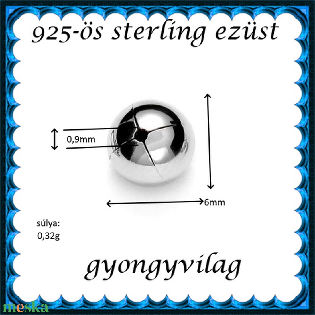 925-ös sterling ezüst ékszerkellék: köztes / gyöngy / dísz EKÖ 94-6 1db/cs - kellékek & szerszámok - gyöngyfűzés kellékek - fém köztesek - Meska.hu 925-ös sterling ezüst ékszerkellék: köztes / gyöngy / dísz EKÖ 94-6 1db/cs - kellékek & szerszámok - gyöngyfűzés kellékek - fém köztesek - Meska.hu