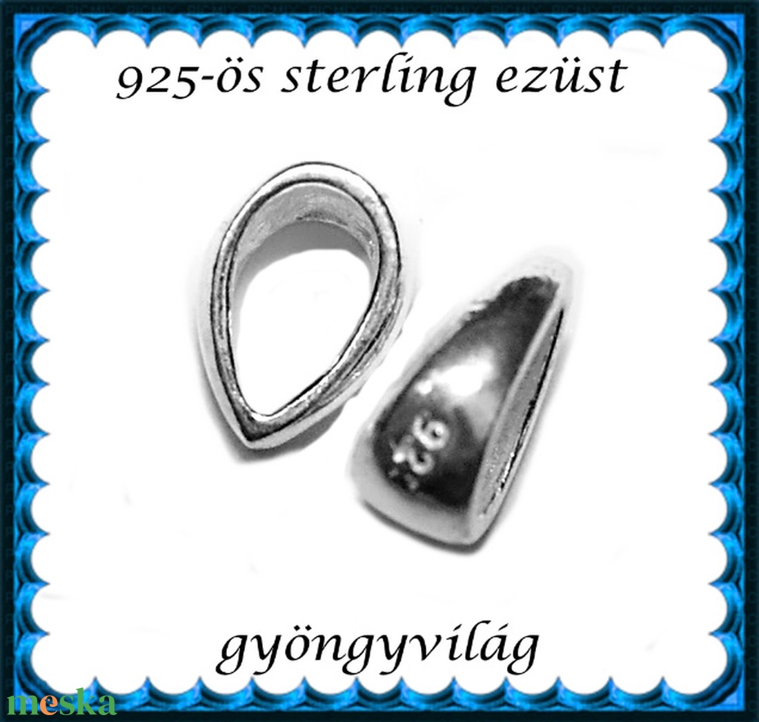 925-ös sterling ezüst ékszerkellék: medáltartó, medálkapocs EMT 50 - kellékek & szerszámok - gyöngyfűzés kellékek - egyéb alkatrész - Meska.hu