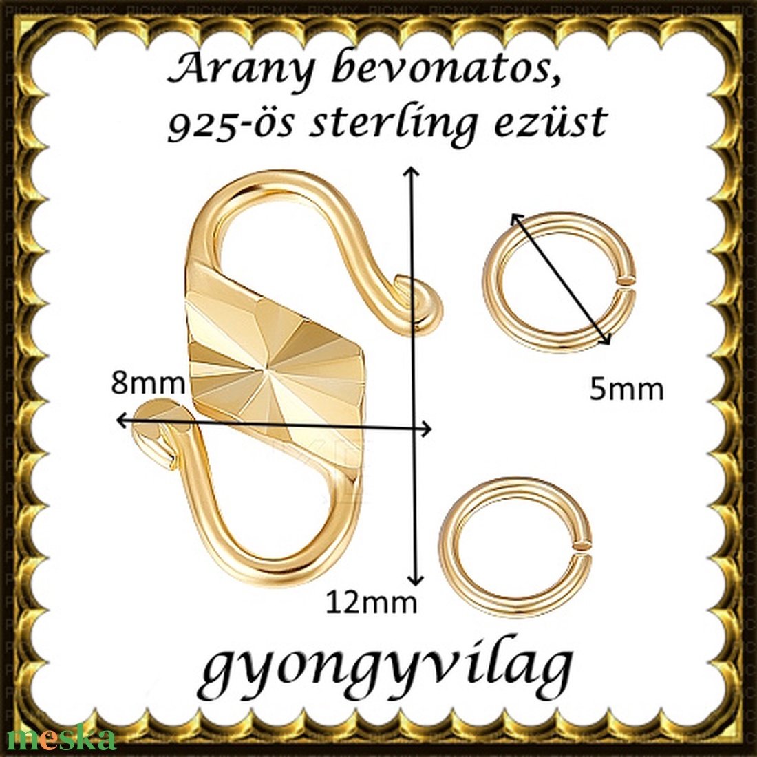 925-ös ezüst S lánckapocs ELK S 10g - kellékek & szerszámok - gyöngyfűzés kellékek - egyéb alkatrész - Meska.hu 925-ös ezüst S lánckapocs ELK S 10g - kellékek & szerszámok - gyöngyfűzés kellékek - egyéb alkatrész - Meska.hu