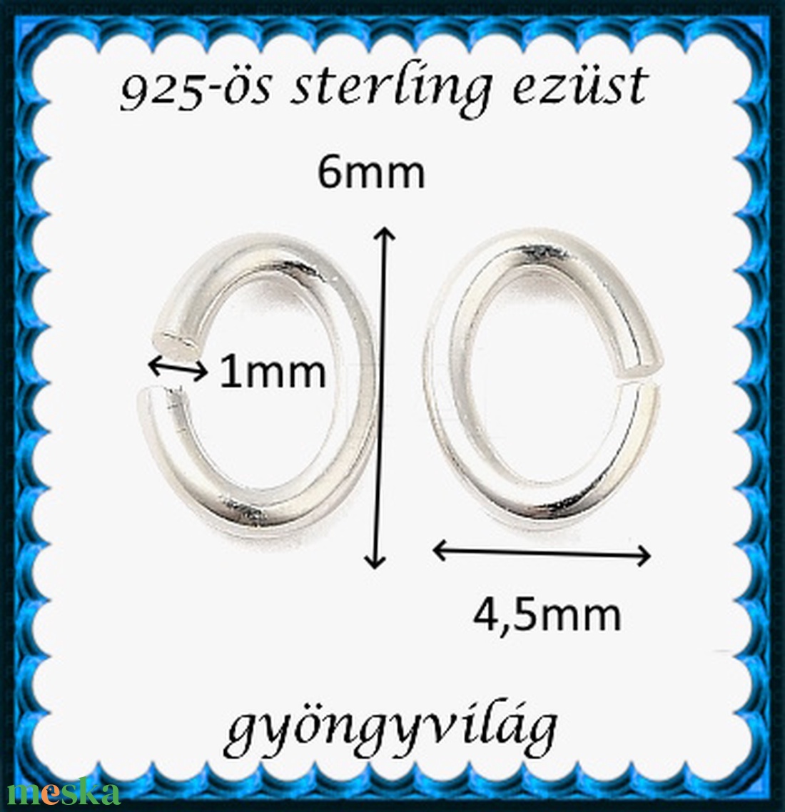925-ös sterling ezüst ékszerkellék: karika nyitott ovális ESZK NYO 4,5x6x1mm 2db/cs - kellékek & szerszámok - gyöngyfűzés kellékek - szerelőkarika - Meska.hu 925-ös sterling ezüst ékszerkellék: karika nyitott ovális ESZK NYO 4,5x6x1mm 2db/cs - kellékek & szerszámok - gyöngyfűzés kellékek - szerelőkarika - Meska.hu