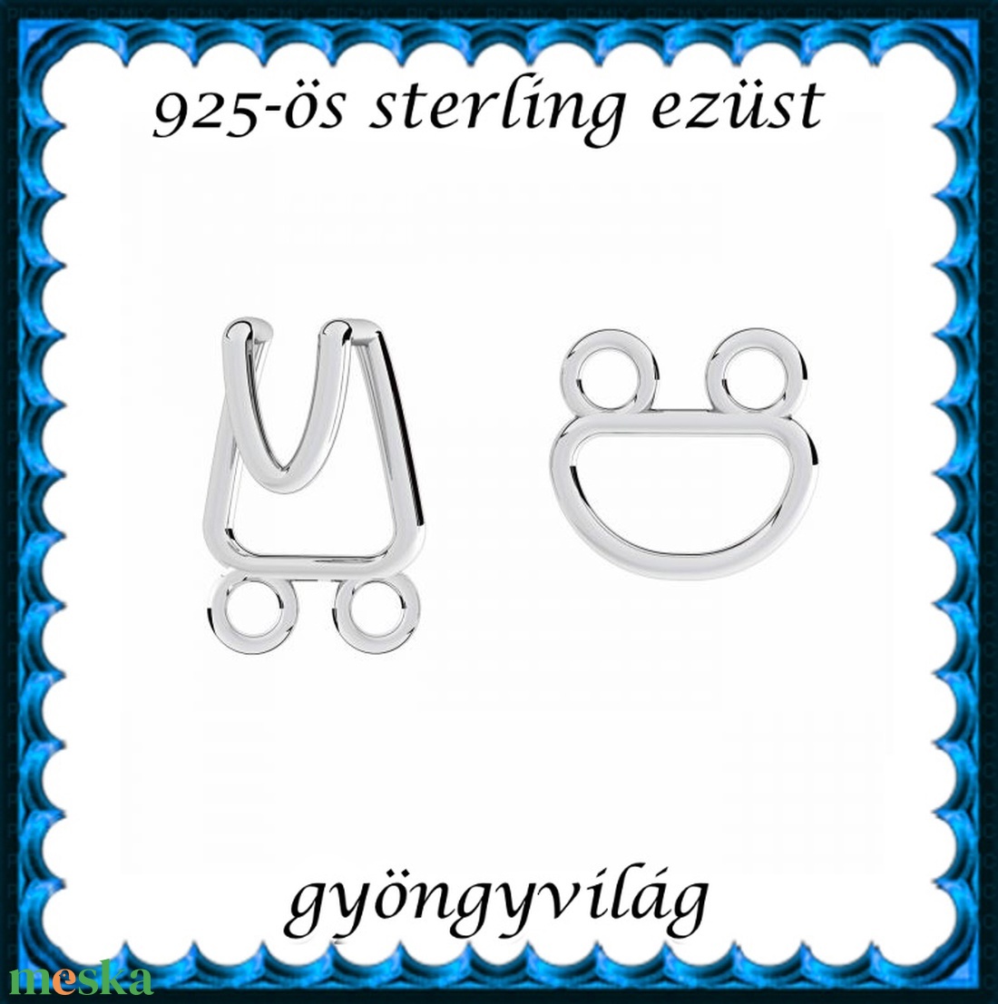 925-ös sterling ezüst ékszerkellék: lánckapocs ELK 2S 08 - kellékek & szerszámok - gyöngyfűzés kellékek - egyéb alkatrész - Meska.hu