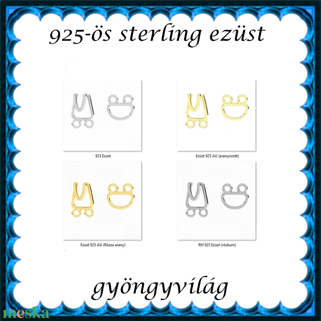 925-ös sterling ezüst ékszerkellék: lánckapocs ELK 2S 08 - kellékek & szerszámok - gyöngyfűzés kellékek - egyéb alkatrész - Meska.hu