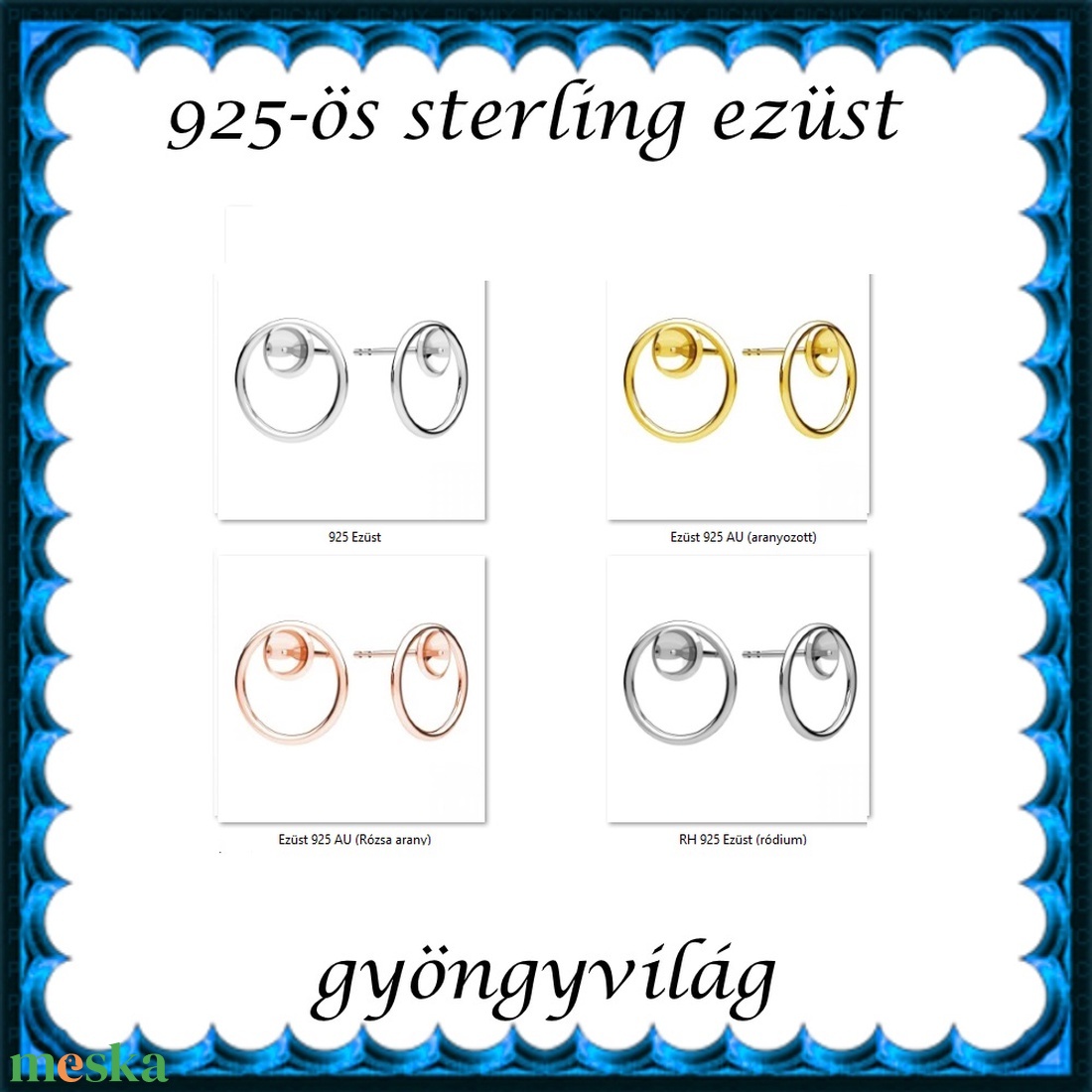 925-ös sterling ezüst ékszerkellék: fülbevaló kapocs, bedugós EFK B 65e - kellékek & szerszámok - ékszerkellék - fülbevaló kapocs - Meska.hu 925-ös sterling ezüst ékszerkellék: fülbevaló kapocs, bedugós EFK B 65e - kellékek & szerszámok - ékszerkellék - fülbevaló kapocs - Meska.hu