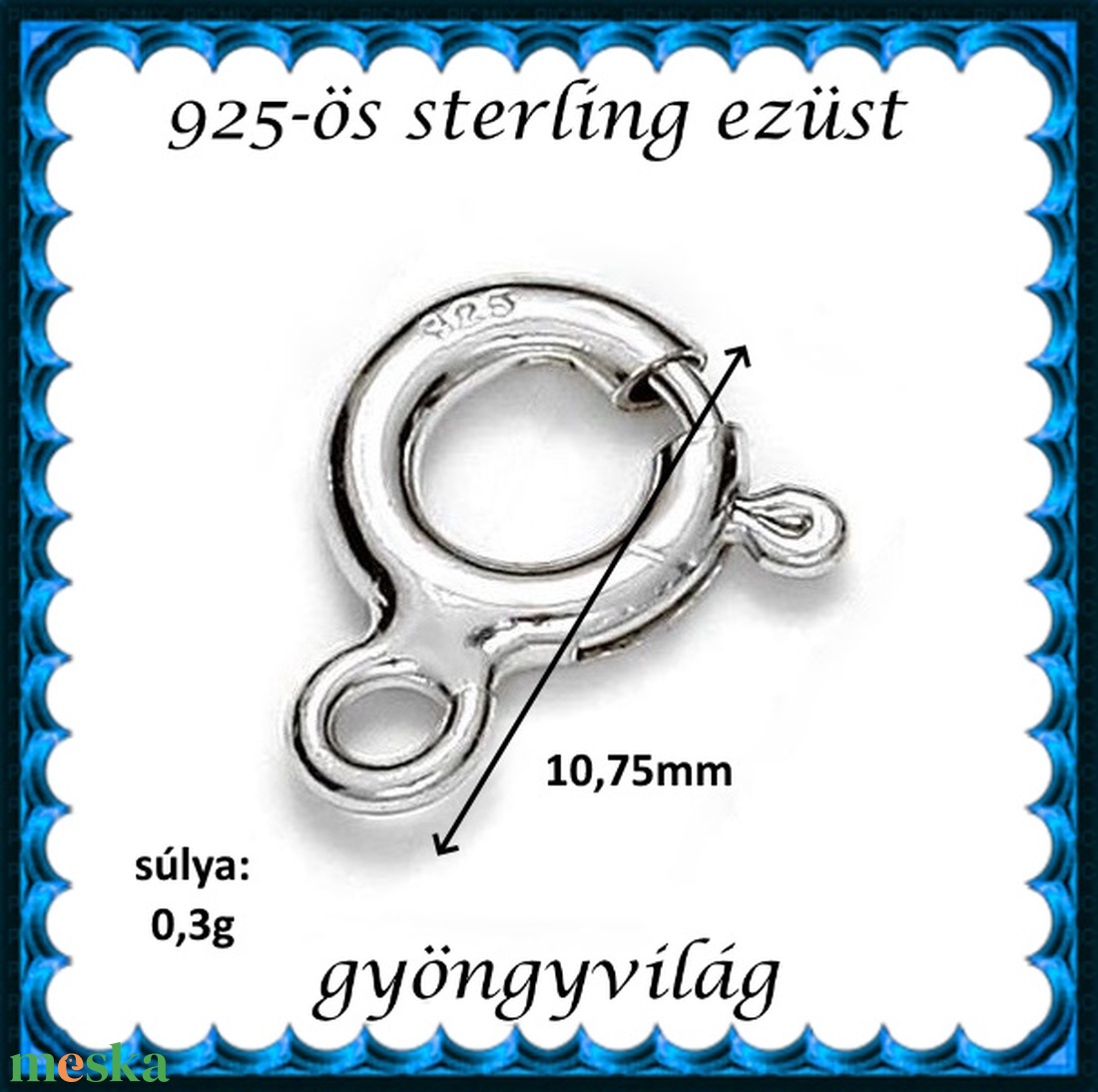925-ös sterling ezüst ékszerkellék: lánckapocs ELK 1S 12-2-10,75e 1db/csomag - kellékek & szerszámok - gyöngyfűzés kellékek - egyéb alkatrész - Meska.hu 925-ös sterling ezüst ékszerkellék: lánckapocs ELK 1S 12-2-10,75e 1db/csomag - kellékek & szerszámok - gyöngyfűzés kellékek - egyéb alkatrész - Meska.hu