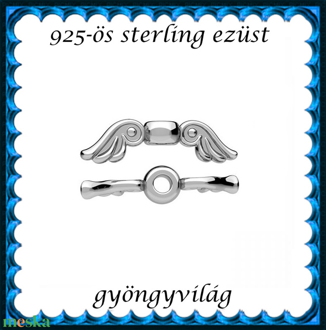 925-ös sterling ezüst ékszerkellék: köztes / gyöngy / dísz EKÖ 105 - kellékek & szerszámok - gyöngyfűzés kellékek - fém köztesek - Meska.hu