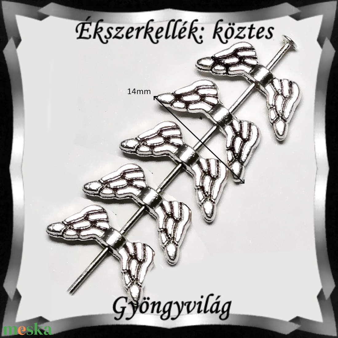 Ékszerkellék: köztes / díszítőelem / gyöngy BKÖ 1S 46-2 10db/csomag mini angyalszárny - kellékek & szerszámok - gyöngyfűzés kellékek - fém köztesek - Meska.hu Ékszerkellék: köztes / díszítőelem / gyöngy BKÖ 1S 46-2 10db/csomag mini angyalszárny - kellékek & szerszámok - gyöngyfűzés kellékek - fém köztesek - Meska.hu