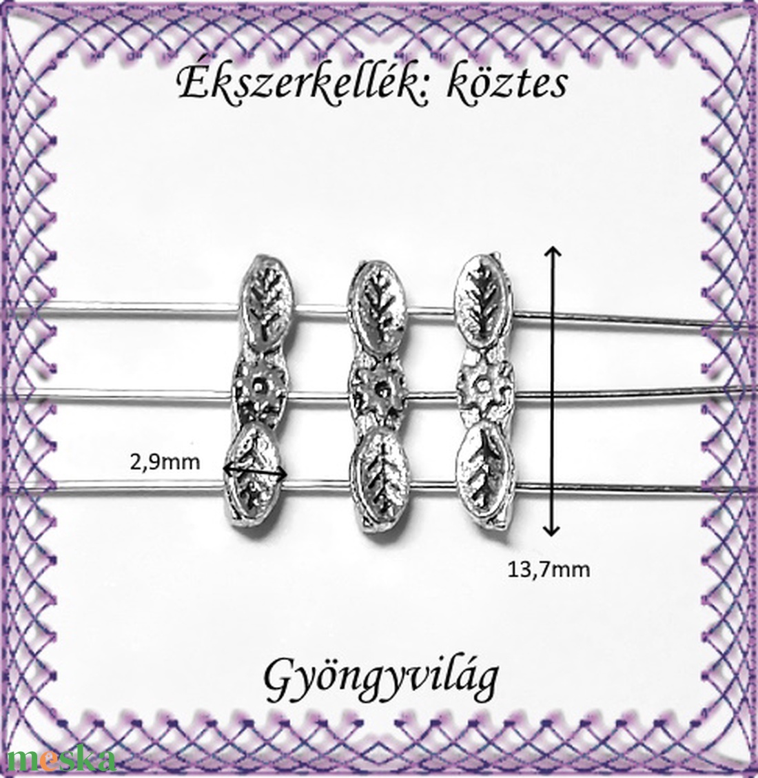 Ékszerkellék: köztes / díszítőelem / gyöngy BKÖ 3S 10 8db/csomag - kellékek & szerszámok - gyöngyfűzés kellékek - fém köztesek - Meska.hu Ékszerkellék: köztes / díszítőelem / gyöngy BKÖ 3S 10 8db/csomag - kellékek & szerszámok - gyöngyfűzés kellékek - fém köztesek - Meska.hu