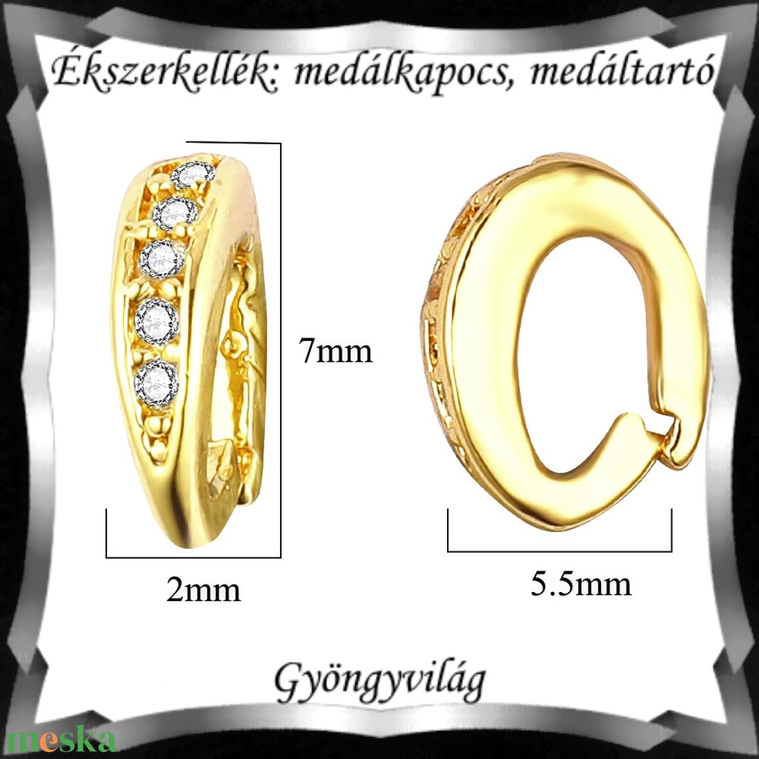 Ékszerkellék: medáltartó BMT 14 - kellékek & szerszámok - gyöngyfűzés kellékek - egyéb alkatrész - Meska.hu Ékszerkellék: medáltartó BMT 14 - kellékek & szerszámok - gyöngyfűzés kellékek - egyéb alkatrész - Meska.hu