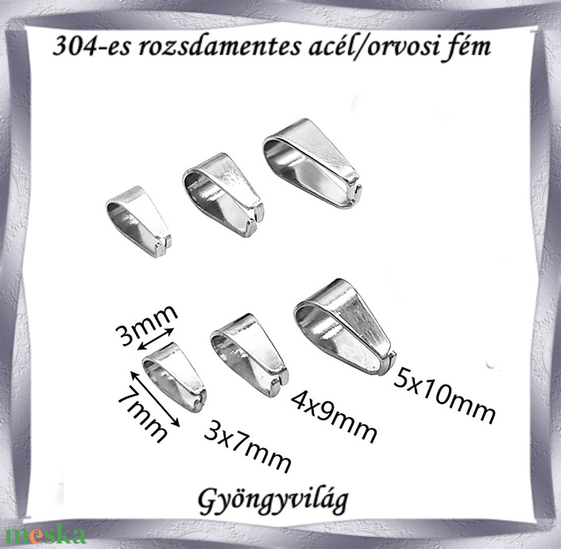 304 Nemes acél ékszerkellék: medálkapocs NAMK 05 több méretben - kellékek & szerszámok - ékszerkellék - medáltartó, medálkapocs - Meska.hu 304 Nemes acél ékszerkellék: medálkapocs NAMK 05 több méretben - kellékek & szerszámok - ékszerkellék - medáltartó, medálkapocs - Meska.hu