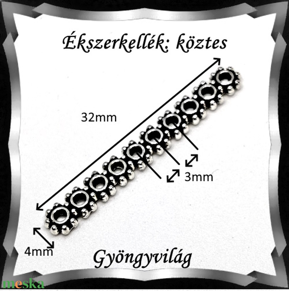Ékszerkellék: köztes / díszítőelem / gyöngy BKÖ 10S 01 5db/csomag - kellékek & szerszámok - gyöngyfűzés kellékek - fém köztesek - Meska.hu Ékszerkellék: köztes / díszítőelem / gyöngy BKÖ 10S 01 5db/csomag - kellékek & szerszámok - gyöngyfűzés kellékek - fém köztesek - Meska.hu