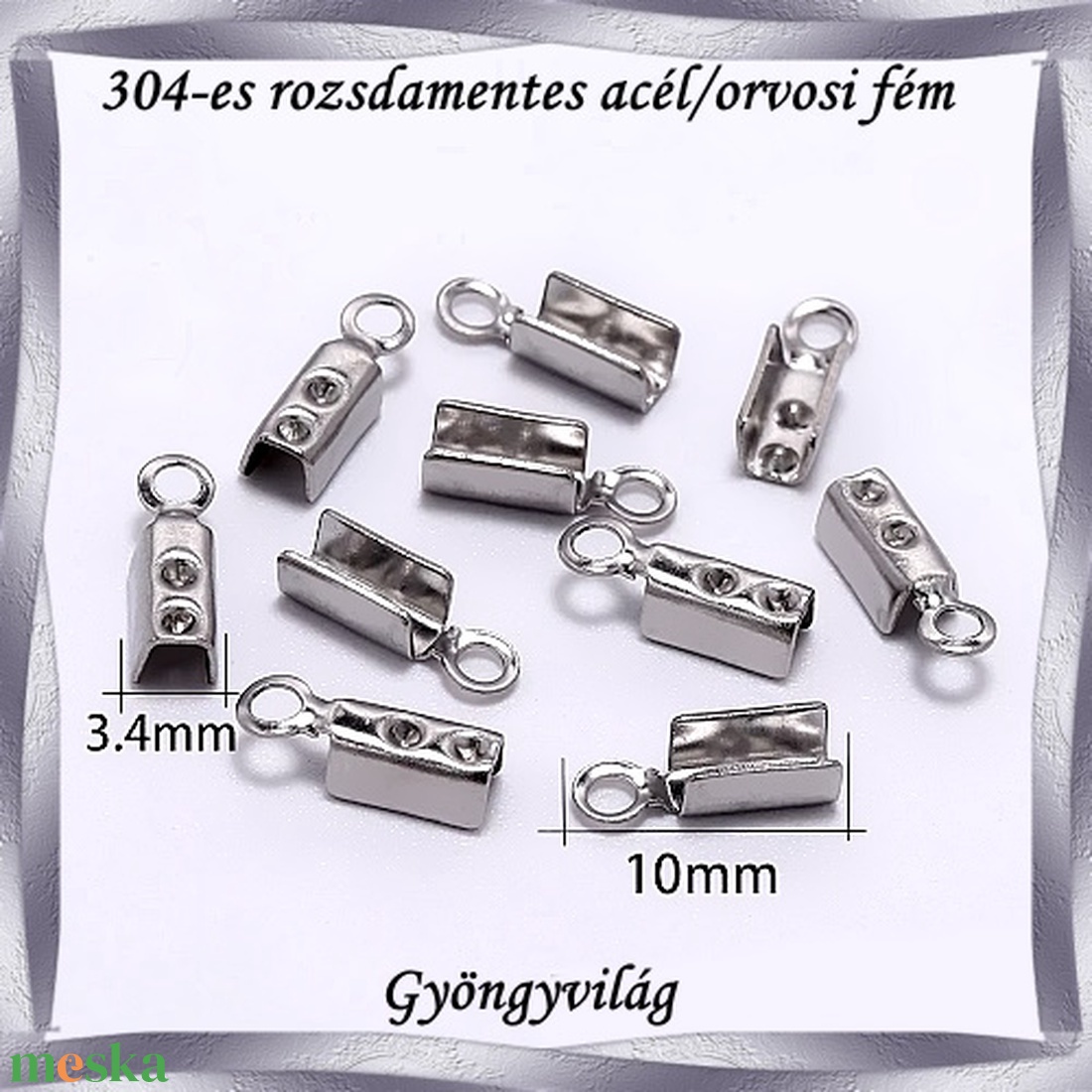 304 Nemes acél ékszerkellék: lánckapocs NALK 10-2 6pár/ csomag - kellékek & szerszámok - gyöngyfűzés kellékek - egyéb alkatrész - Meska.hu 304 Nemes acél ékszerkellék: lánckapocs NALK 10-2 6pár/ csomag - kellékek & szerszámok - gyöngyfűzés kellékek - egyéb alkatrész - Meska.hu