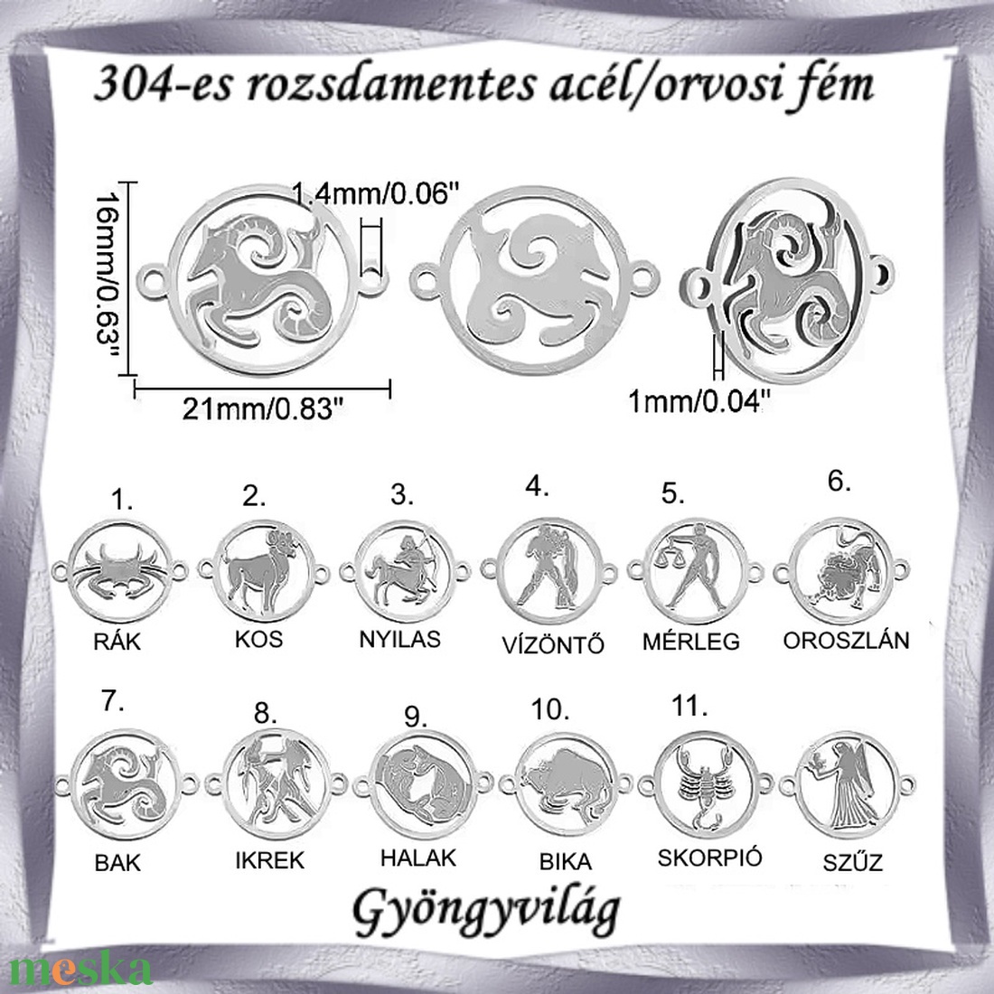 Nemes acél ékszerkellék: medál, caboshon, fityegő NAMCF-17e 1db/cs - kellékek & szerszámok - gyöngyfűzés kellékek - cabochon - Meska.hu Nemes acél ékszerkellék: medál, caboshon, fityegő NAMCF-17e 1db/cs - kellékek & szerszámok - gyöngyfűzés kellékek - cabochon - Meska.hu