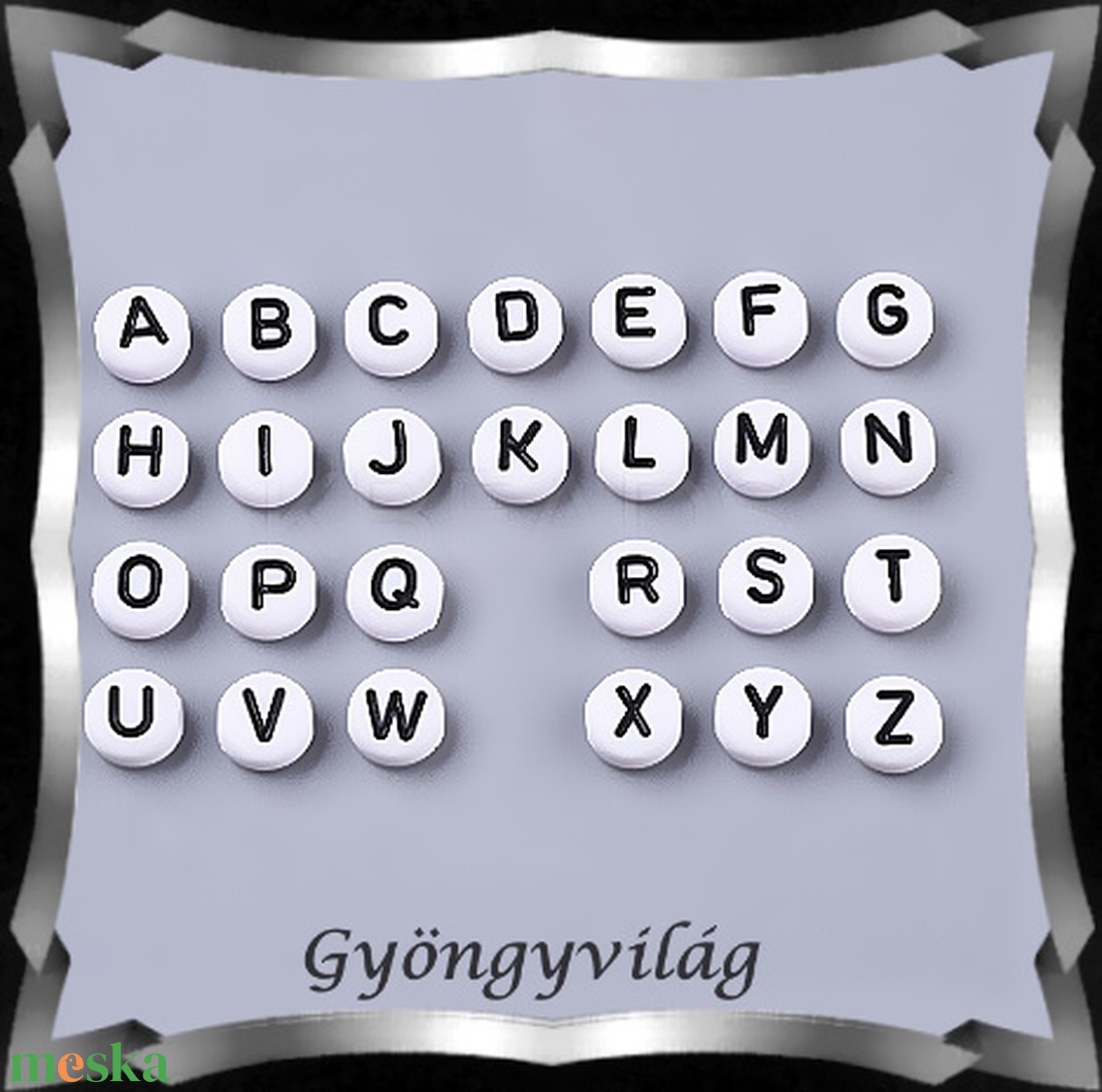 Gyöngyök: akril gyöngy/betű fűzhető GYA-E001 100db/csomag - kellékek & szerszámok - gyöngyfűzés kellékek - fém köztesek - Meska.hu Gyöngyök: akril gyöngy/betű fűzhető GYA-E001 100db/csomag - kellékek & szerszámok - gyöngyfűzés kellékek - fém köztesek - Meska.hu