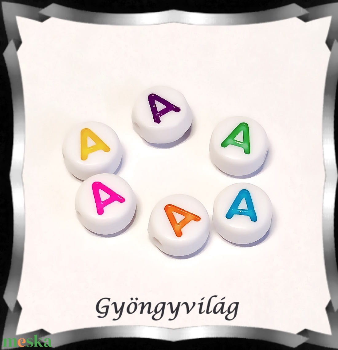 Gyöngyök: akril gyöngy/betű fűzhető GYA-E001sz 60db/csomag - kellékek & szerszámok - gyöngyfűzés kellékek - fém köztesek - Meska.hu Gyöngyök: akril gyöngy/betű fűzhető GYA-E001sz 60db/csomag - kellékek & szerszámok - gyöngyfűzés kellékek - fém köztesek - Meska.hu