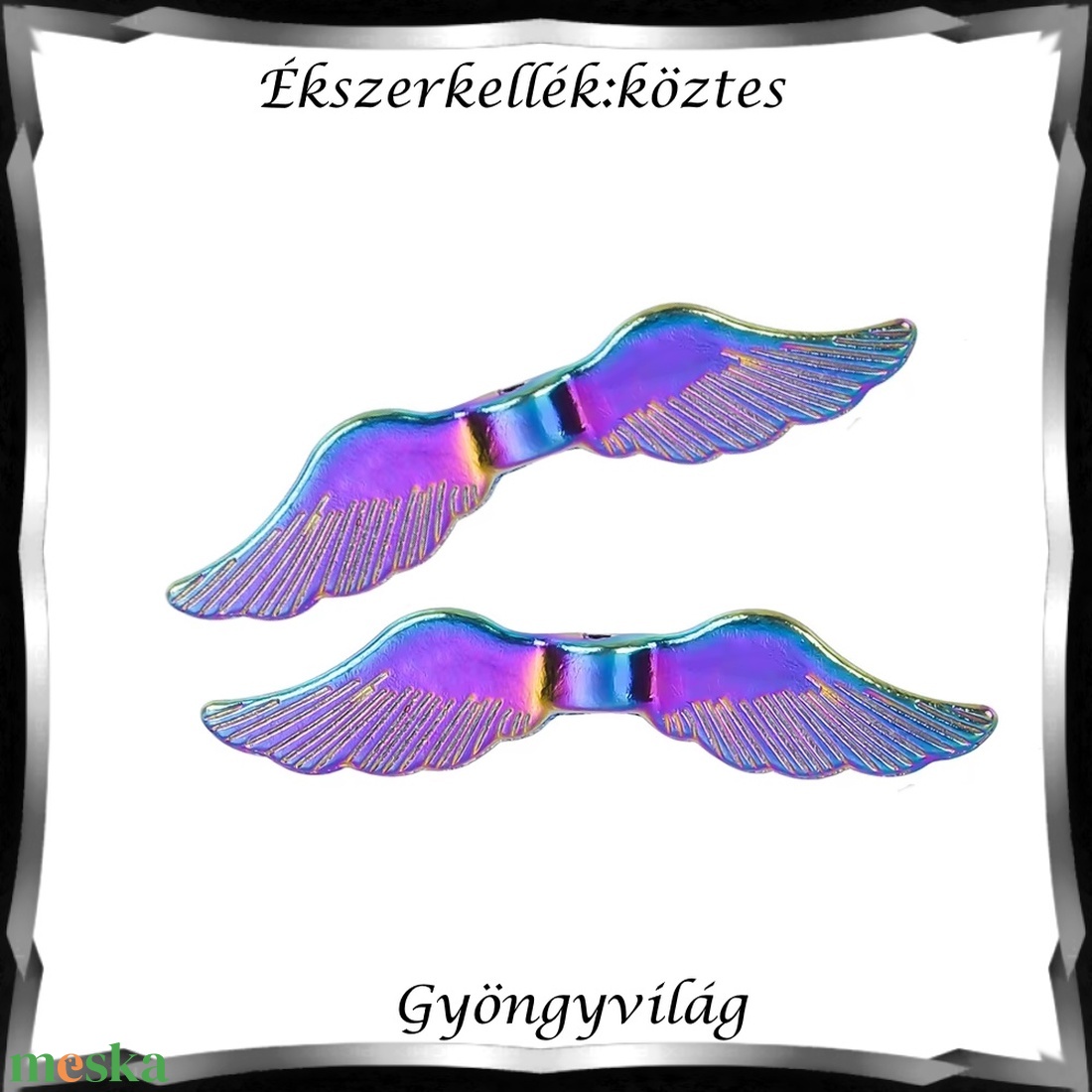 Ékszerkellék: köztes / díszítőelem / gyöngy BKÖ 1S 50 2db/csomag /angyalszárny - kellékek & szerszámok - gyöngyfűzés kellékek - fém köztesek - Meska.hu Ékszerkellék: köztes / díszítőelem / gyöngy BKÖ 1S 50 2db/csomag /angyalszárny - kellékek & szerszámok - gyöngyfűzés kellékek - fém köztesek - Meska.hu