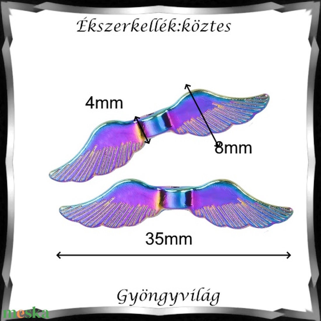 Ékszerkellék: köztes / díszítőelem / gyöngy BKÖ 1S 50 2db/csomag /angyalszárny - kellékek & szerszámok - gyöngyfűzés kellékek - fém köztesek - Meska.hu Ékszerkellék: köztes / díszítőelem / gyöngy BKÖ 1S 50 2db/csomag /angyalszárny - kellékek & szerszámok - gyöngyfűzés kellékek - fém köztesek - Meska.hu