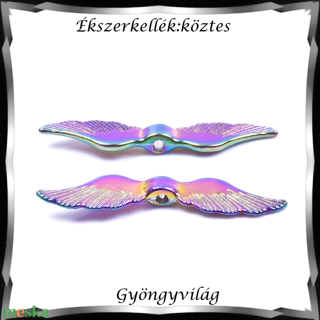 Ékszerkellék: köztes / díszítőelem / gyöngy BKÖ 1S 50 2db/csomag /angyalszárny - kellékek & szerszámok - gyöngyfűzés kellékek - fém köztesek - Meska.hu Ékszerkellék: köztes / díszítőelem / gyöngy BKÖ 1S 50 2db/csomag /angyalszárny - kellékek & szerszámok - gyöngyfűzés kellékek - fém köztesek - Meska.hu