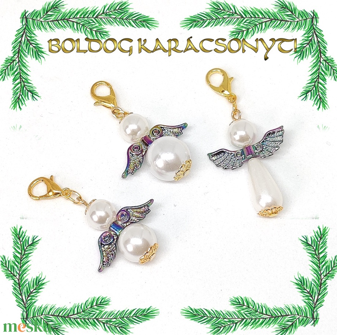 Ékszerkellék: köztes / díszítőelem / gyöngy BKÖ 1S 51 2db/csomag /angyalszárny - kellékek & szerszámok - gyöngyfűzés kellékek - fém köztesek - Meska.hu
