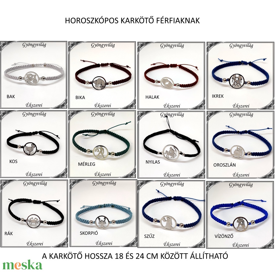 Ékszerek-karkötők: Makramé karkötő SK-M 41 nemes acél, horoszkópos, több színben - ékszer - karkötő - gyöngyös karkötő - Meska.hu Ékszerek-karkötők: Makramé karkötő SK-M 41 nemes acél, horoszkópos, több színben - ékszer - karkötő - gyöngyös karkötő - Meska.hu
