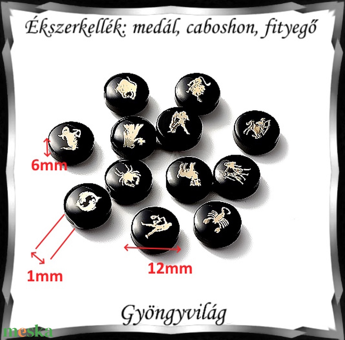 Ékszerkellék: medál, caboshon, fityegő BMCF-2-43 1db/csomag 12 féle horoszkópos - diy (csináld magad) - egységcsomag - Meska.hu Ékszerkellék: medál, caboshon, fityegő BMCF-2-43 1db/csomag 12 féle horoszkópos - diy (csináld magad) - egységcsomag - Meska.hu