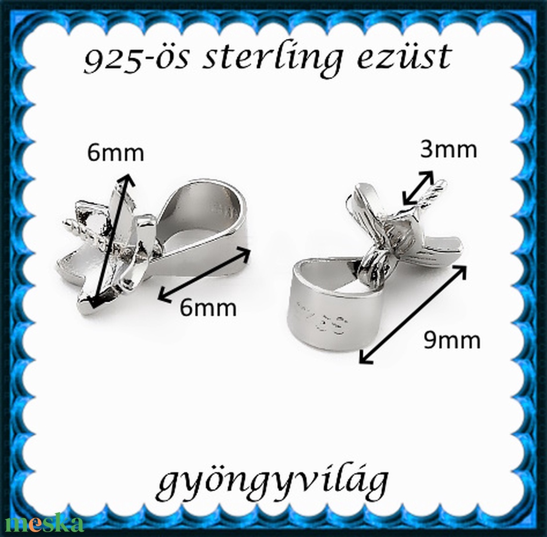 925-ös ezüst medálkapocs EMK 124 1db/csomag - kellékek & szerszámok - ékszerkellék - medáltartó, medálkapocs - Meska.hu