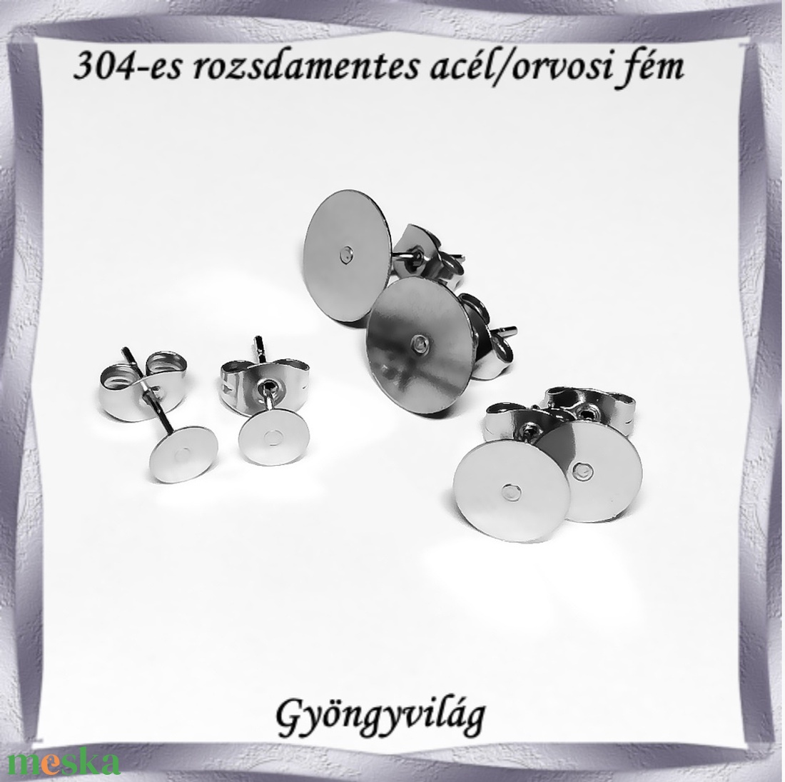 304 Nemes acél ékszerkellék: fülbevaló alap NAFK 14 több méretben - kellékek & szerszámok - ékszerkellék - fülbevaló alap - Meska.hu 304 Nemes acél ékszerkellék: fülbevaló alap NAFK 14 több méretben - kellékek & szerszámok - ékszerkellék - fülbevaló alap - Meska.hu