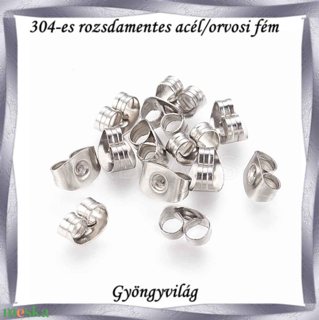 304 Nemes acél ékszerkellék: fülbevaló vég NAFK 20 10pár/cs - kellékek & szerszámok - ékszerkellék - szalagvég, bőrvég, végzáró - Meska.hu 304 Nemes acél ékszerkellék: fülbevaló vég NAFK 20 10pár/cs - kellékek & szerszámok - ékszerkellék - szalagvég, bőrvég, végzáró - Meska.hu