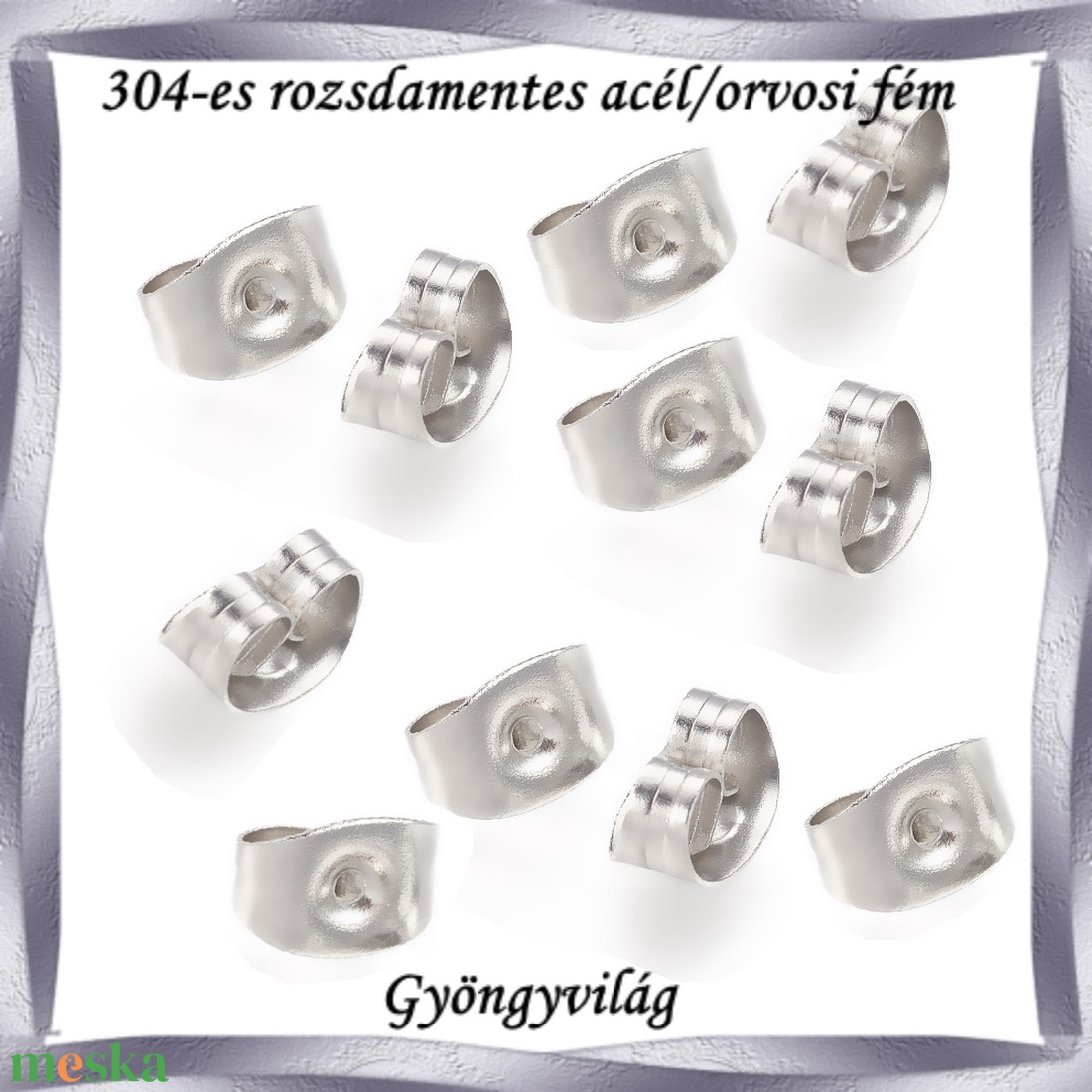 304 Nemes acél ékszerkellék: fülbevaló vég NAFK 20 10pár/cs - kellékek & szerszámok - ékszerkellék - szalagvég, bőrvég, végzáró - Meska.hu 304 Nemes acél ékszerkellék: fülbevaló vég NAFK 20 10pár/cs - kellékek & szerszámok - ékszerkellék - szalagvég, bőrvég, végzáró - Meska.hu