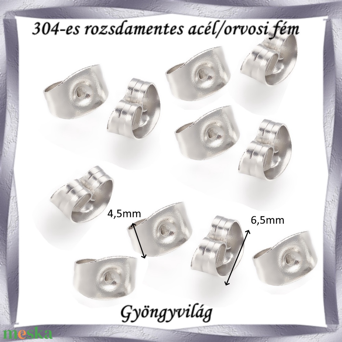 304 Nemes acél ékszerkellék: fülbevaló vég NAFK 20 10pár/cs - kellékek & szerszámok - ékszerkellék - szalagvég, bőrvég, végzáró - Meska.hu 304 Nemes acél ékszerkellék: fülbevaló vég NAFK 20 10pár/cs - kellékek & szerszámok - ékszerkellék - szalagvég, bőrvég, végzáró - Meska.hu