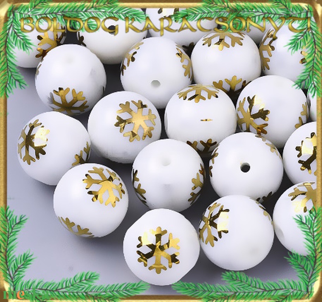 Ékszerkellék: üveggyöngy, karácsonyi gyöngy 5db/cs 10mm S-KA18-3 - kellékek & szerszámok - gyöngyfűzés kellékek - cabochon - Meska.hu Ékszerkellék: üveggyöngy, karácsonyi gyöngy 5db/cs 10mm S-KA18-3 - kellékek & szerszámok - gyöngyfűzés kellékek - cabochon - Meska.hu