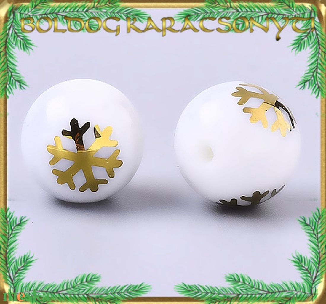 Ékszerkellék: üveggyöngy, karácsonyi gyöngy 5db/cs 10mm S-KA18-3 - kellékek & szerszámok - gyöngyfűzés kellékek - cabochon - Meska.hu Ékszerkellék: üveggyöngy, karácsonyi gyöngy 5db/cs 10mm S-KA18-3 - kellékek & szerszámok - gyöngyfűzés kellékek - cabochon - Meska.hu