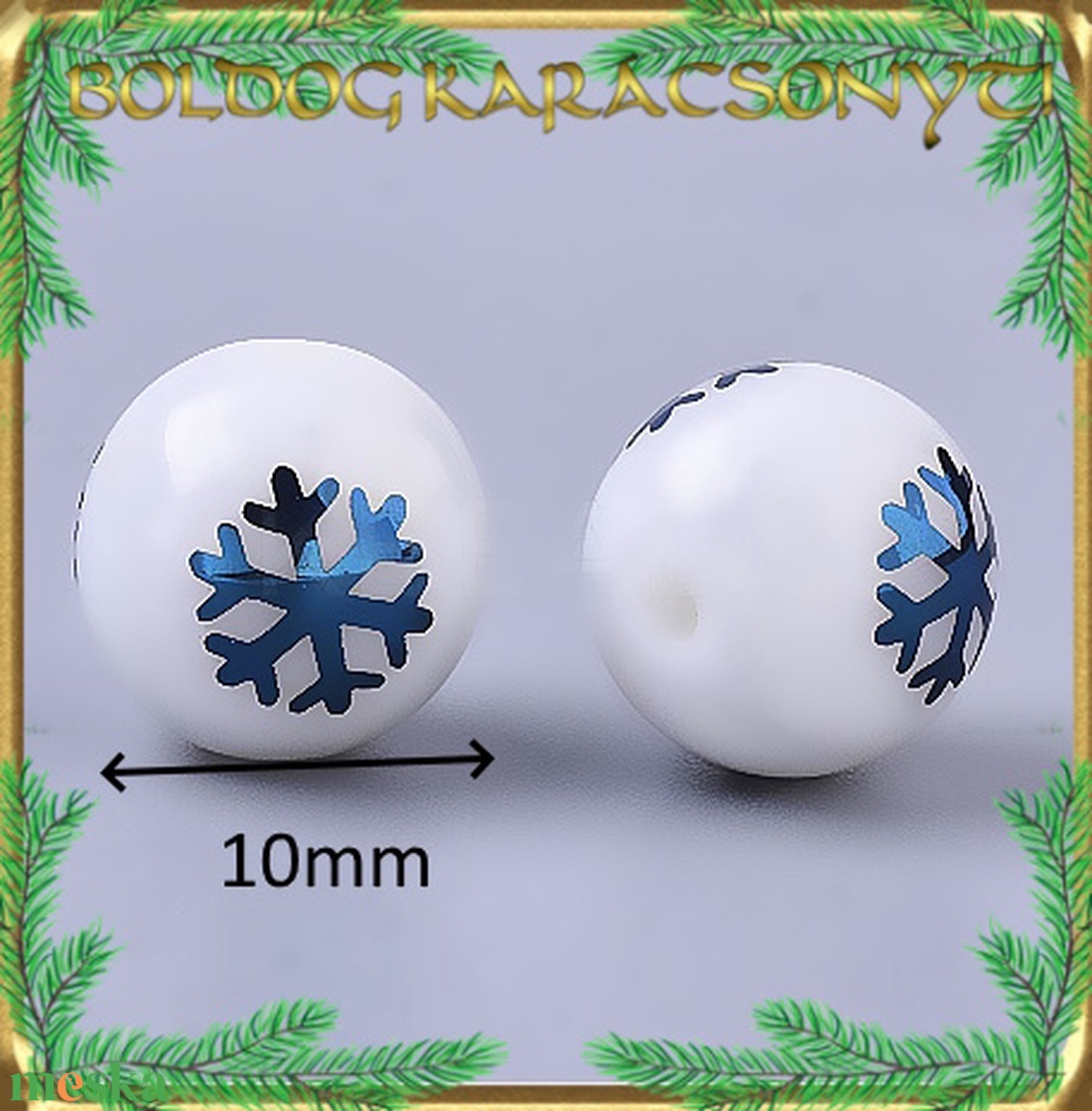 Ékszerkellék: üveggyöngy, karácsonyi gyöngy 5db/cs 10mm S-KA18-4 - kellékek & szerszámok - gyöngyfűzés kellékek - cabochon - Meska.hu Ékszerkellék: üveggyöngy, karácsonyi gyöngy 5db/cs 10mm S-KA18-4 - kellékek & szerszámok - gyöngyfűzés kellékek - cabochon - Meska.hu