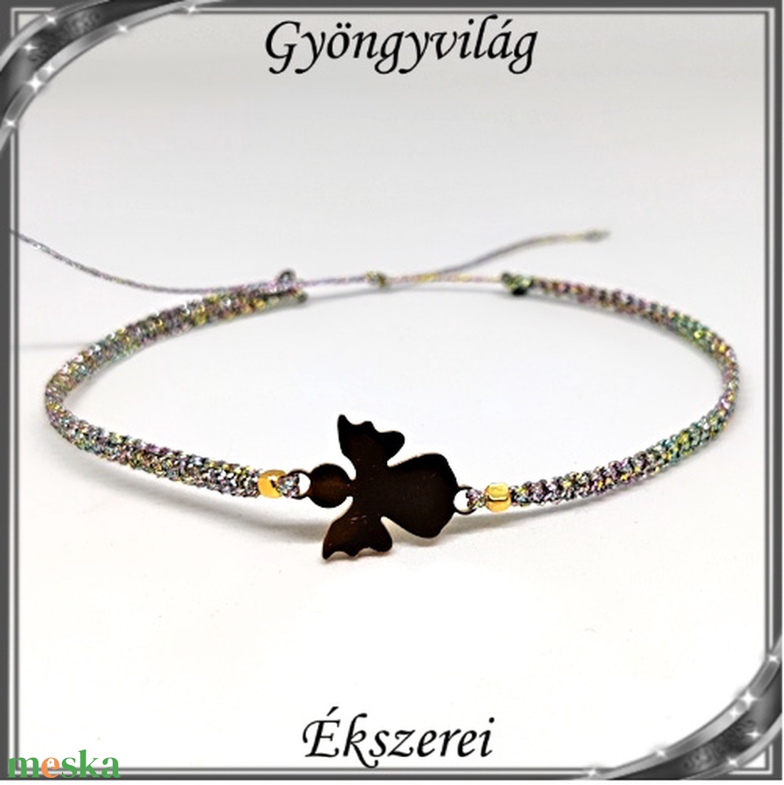 Ékszerek-karkötők: Makramé karkötő SK-M 13-3 nemes acél angyalkával több szinben - ékszer - karkötő - fonott karkötő - Meska.hu Ékszerek-karkötők: Makramé karkötő SK-M 13-3 nemes acél angyalkával több szinben - ékszer - karkötő - fonott karkötő - Meska.hu