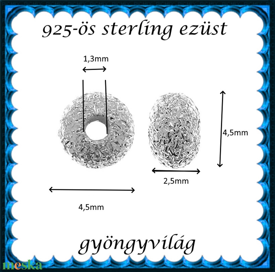 925-ös sterling ezüst ékszerkellék: köztes / gyöngy / dísz EKÖ 102-4,5 - kellékek & szerszámok - gyöngyfűzés kellékek - fém köztesek - Meska.hu 925-ös sterling ezüst ékszerkellék: köztes / gyöngy / dísz EKÖ 102-4,5 - kellékek & szerszámok - gyöngyfűzés kellékek - fém köztesek - Meska.hu
