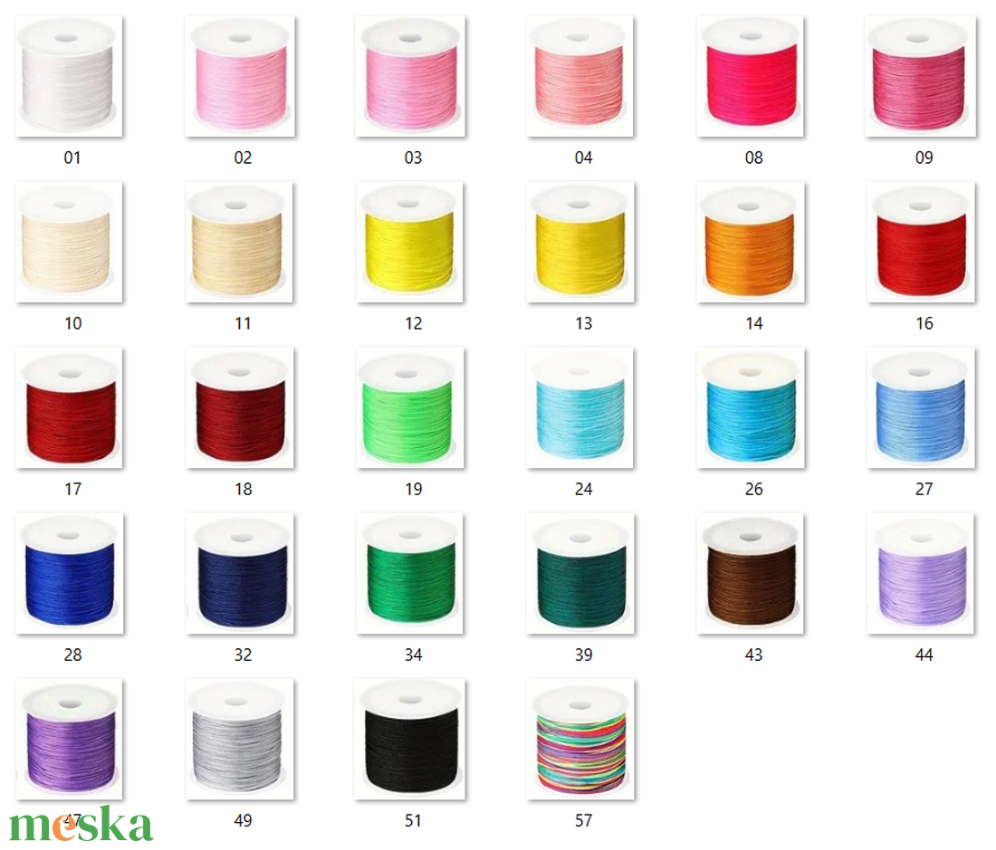 Ékszerkellék: makramé zsinór FSZ02-1  1mm-es több színben - kellékek & szerszámok - ékszerkellék - Meska.hu