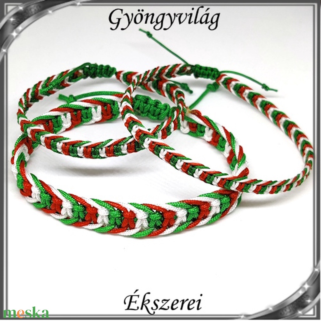 Ékszerek-karkötők: Makramé nemzeti színű karkötő SK-M FM03 16-01-34 - ékszer - karkötő - fonott karkötő - Meska.hu Ékszerek-karkötők: Makramé nemzeti színű karkötő SK-M FM03 16-01-34 - ékszer - karkötő - fonott karkötő - Meska.hu