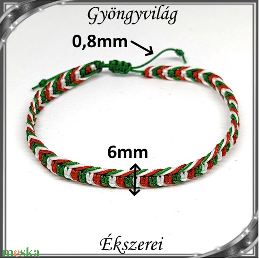 Ékszerek-karkötők: Makramé nemzeti színű karkötő SK-M FM03 16-01-34 - ékszer - karkötő - fonott karkötő - Meska.hu Ékszerek-karkötők: Makramé nemzeti színű karkötő SK-M FM03 16-01-34 - ékszer - karkötő - fonott karkötő - Meska.hu