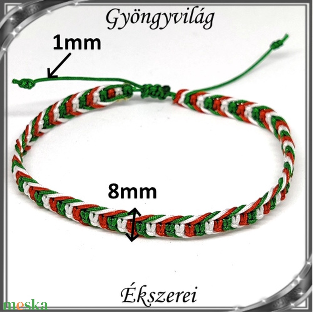 Ékszerek-karkötők: Makramé nemzeti színű karkötő SK-M FM03 16-01-34 - ékszer - karkötő - fonott karkötő - Meska.hu Ékszerek-karkötők: Makramé nemzeti színű karkötő SK-M FM03 16-01-34 - ékszer - karkötő - fonott karkötő - Meska.hu