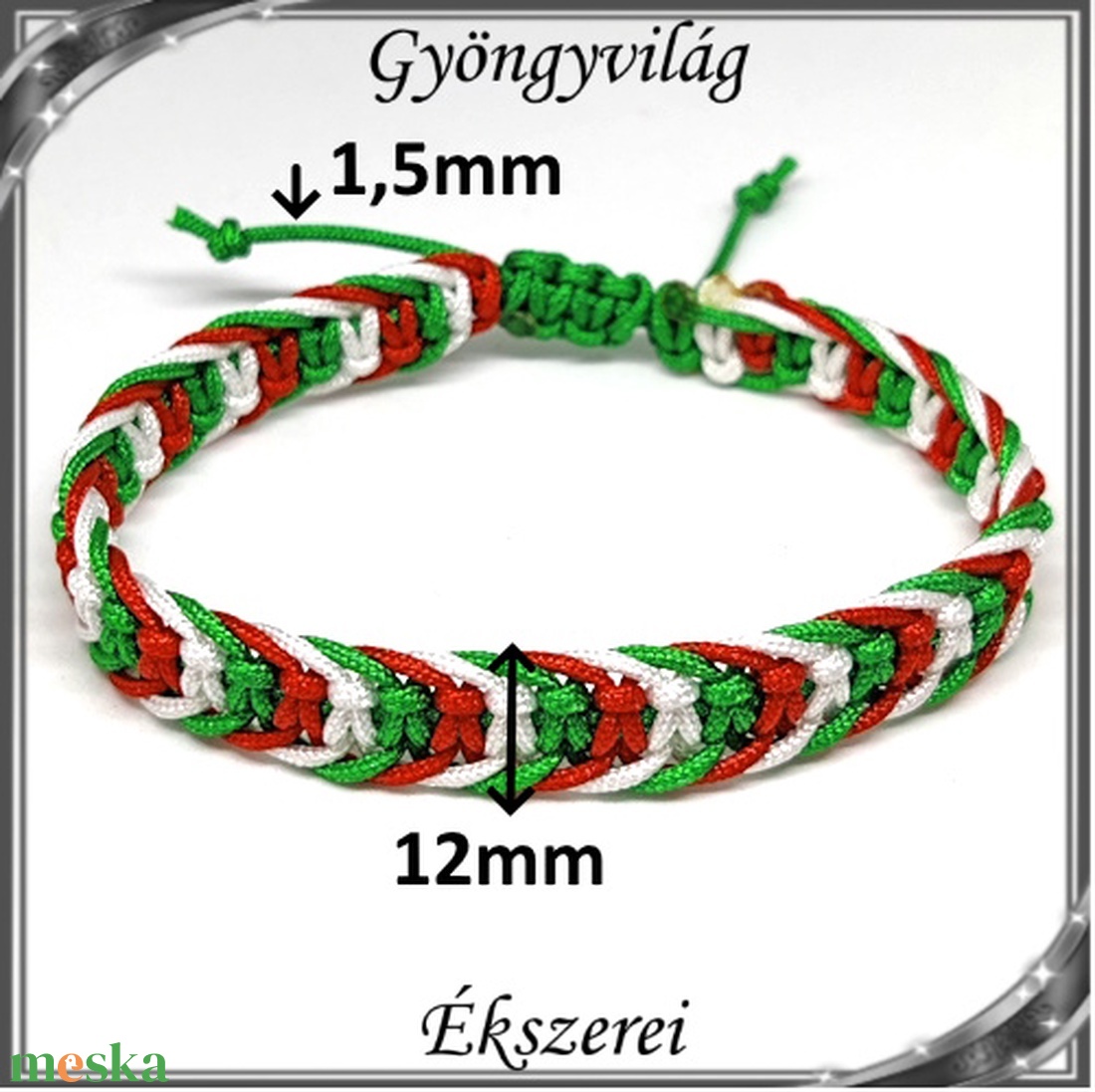 Ékszerek-karkötők: Makramé nemzeti színű karkötő SK-M FM03 16-01-34 - ékszer - karkötő - fonott karkötő - Meska.hu Ékszerek-karkötők: Makramé nemzeti színű karkötő SK-M FM03 16-01-34 - ékszer - karkötő - fonott karkötő - Meska.hu